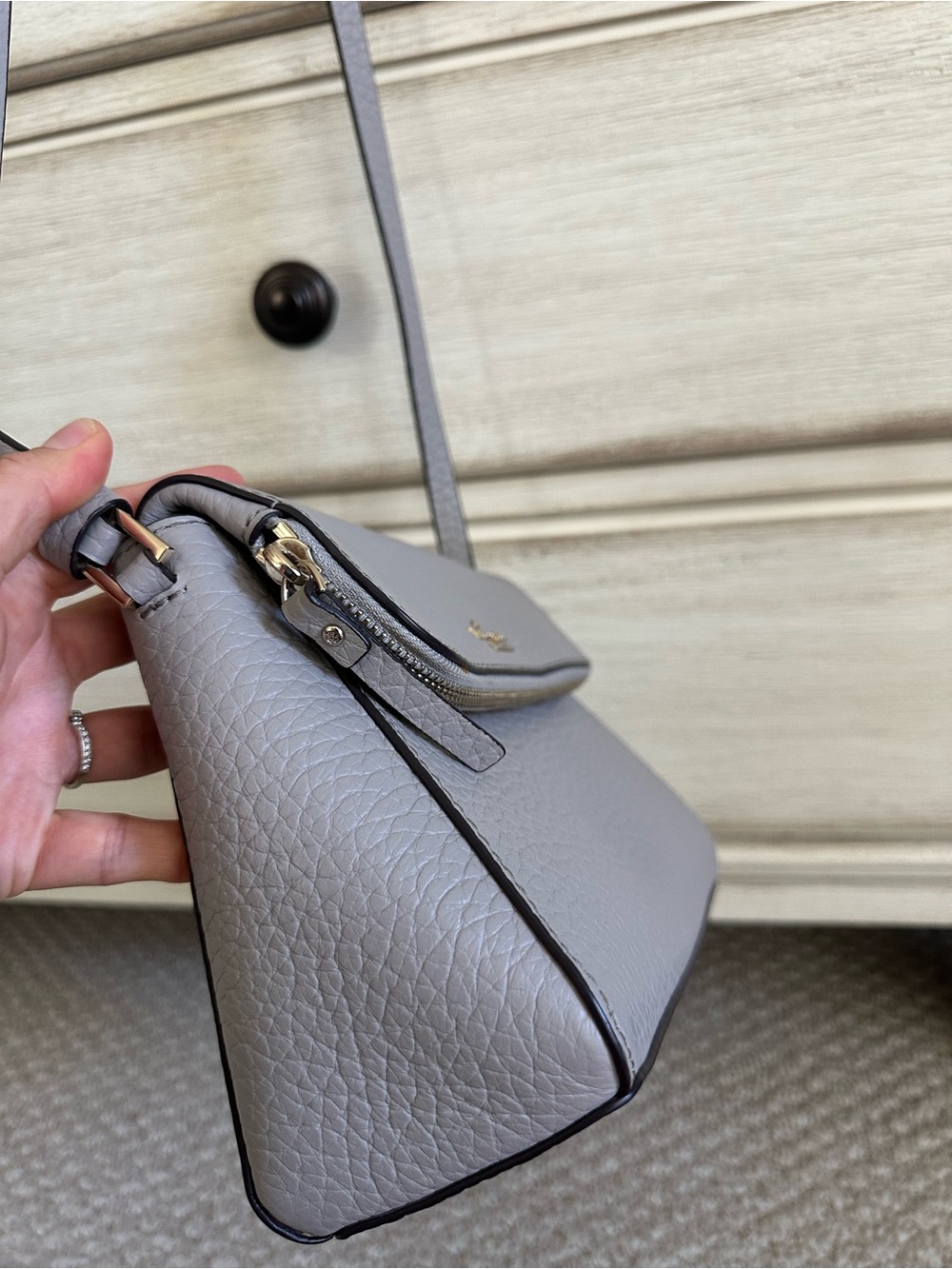 kate spade Pebbled Leather Crossbody Bag in Light Gray - Picture 5 of 17